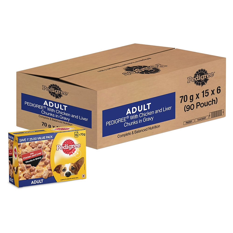 Pedigree Adult Chicken & Liver Chunks | Wet Dog Food