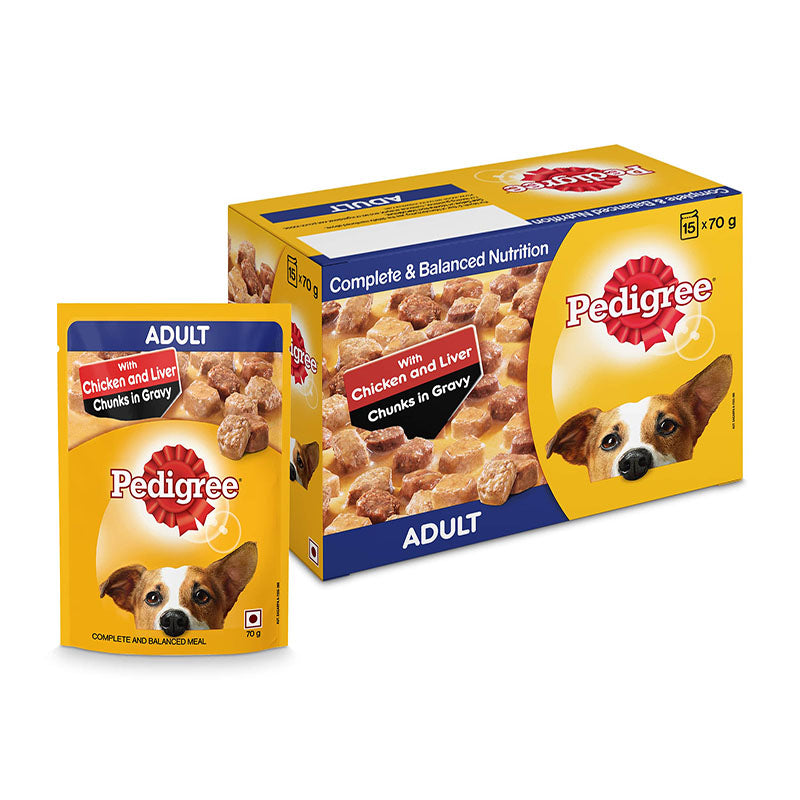 Pedigree Adult Chicken & Liver Chunks | Wet Dog Food