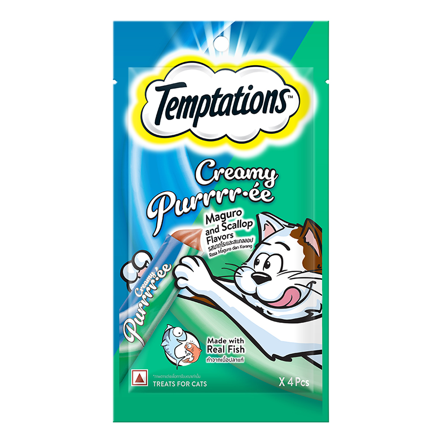 Temptation Creamy Treat Maguro & Scallop - 48 gm | Wet Cat Treats