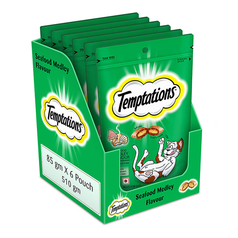 Temptation Seafood Medley | Dry Cat Treats