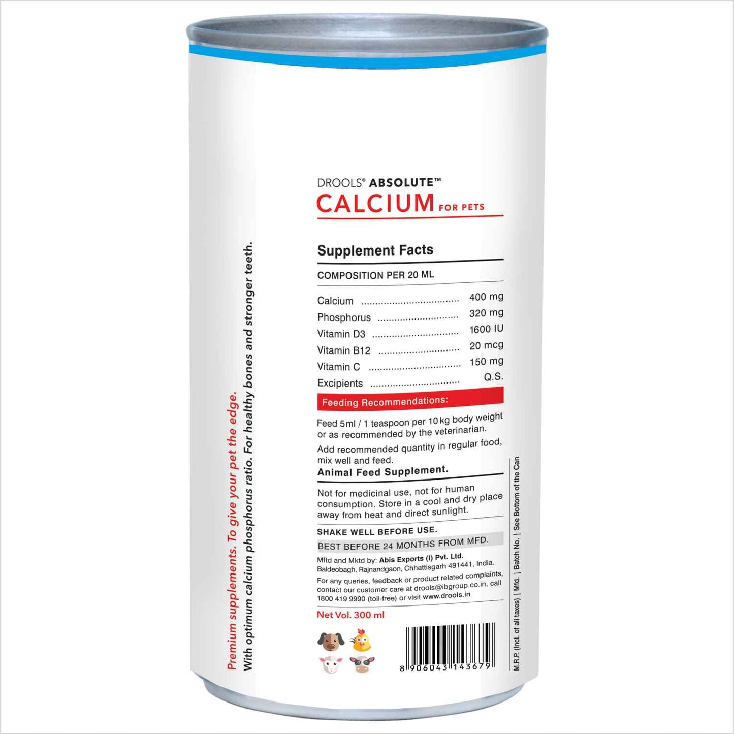 Drools Absolute Calcium Syrup | Dog Suppliments