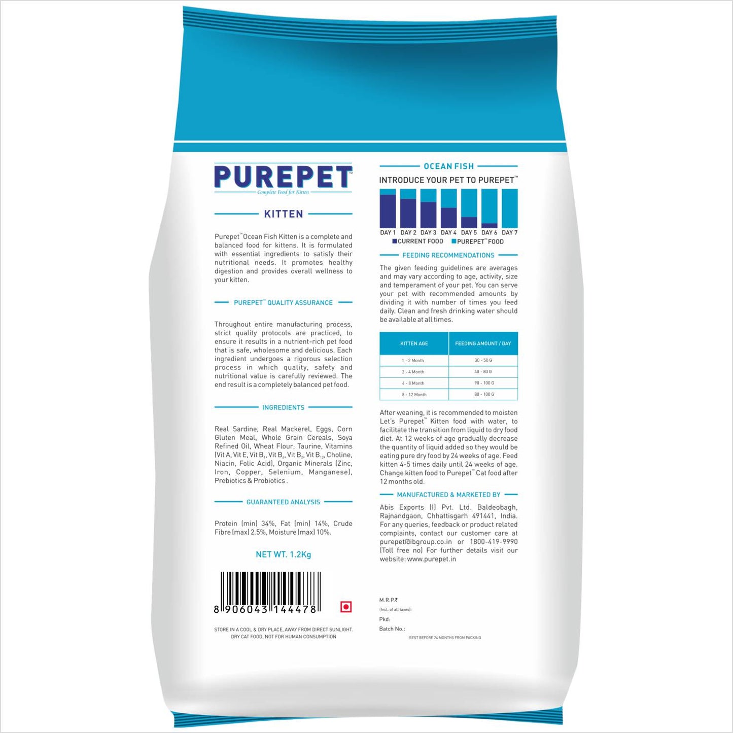 Purepet Kitten Ocean Fish | Dry Cat Food