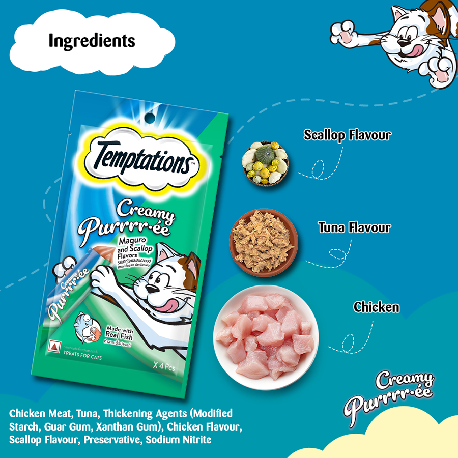 Temptation Creamy Treat Maguro & Scallop - 48 gm | Wet Cat Treats