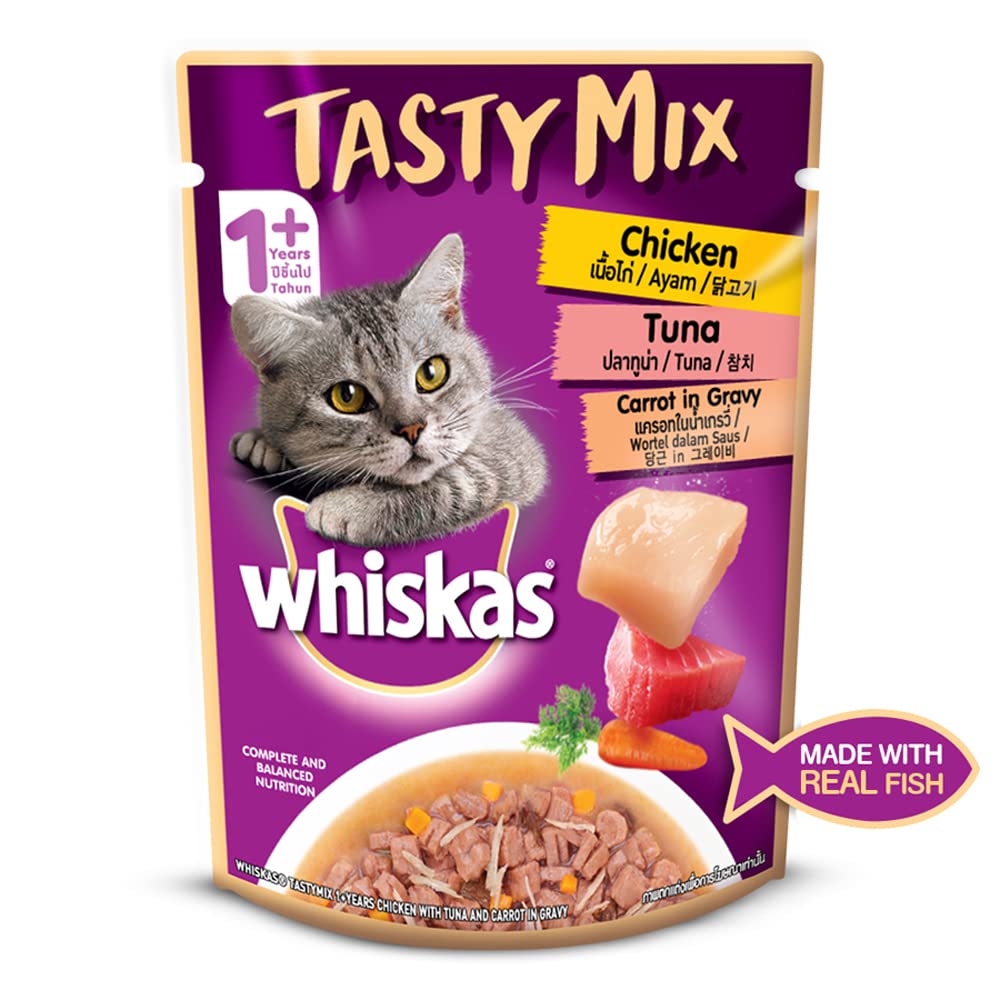 Whiskas Tasty Mix Chicken Tuna & Carrot | Wet Cat Food