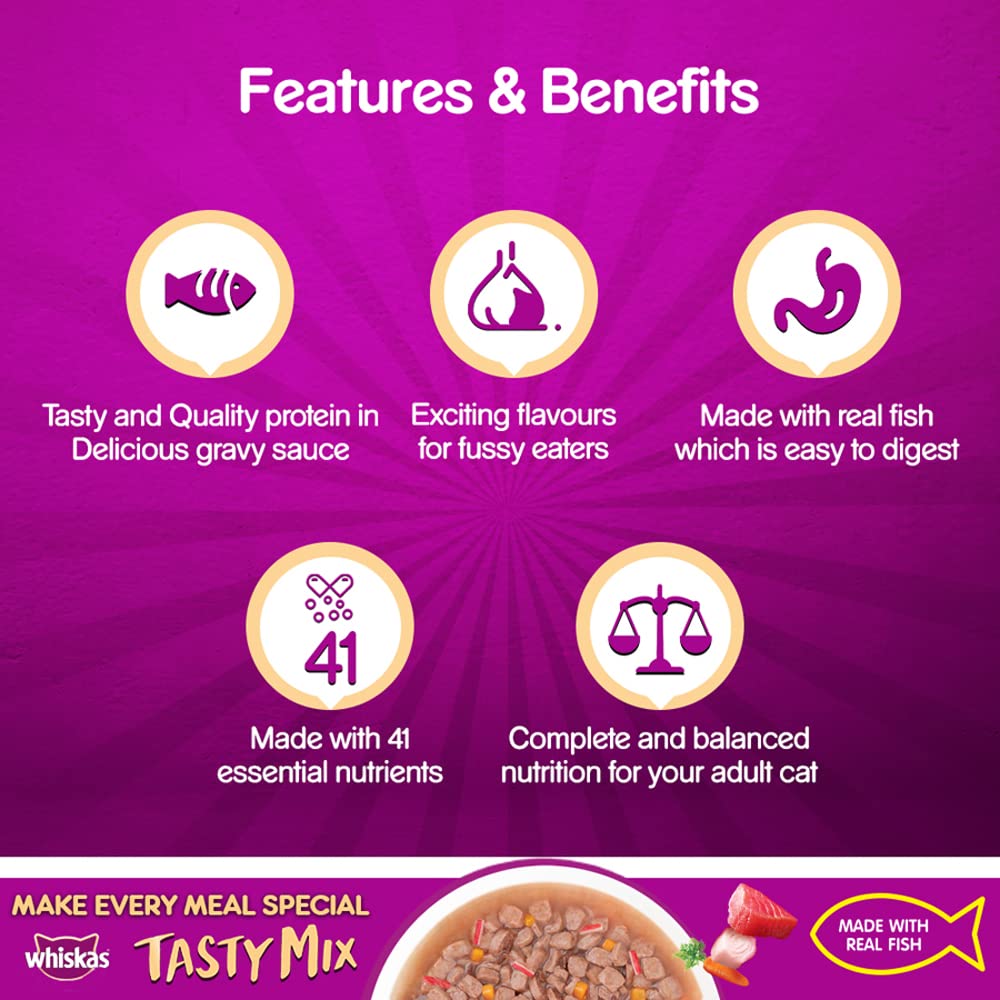 Whiskas Tasty Mix Tuna Kanikama Carrot | Wet Cat Food