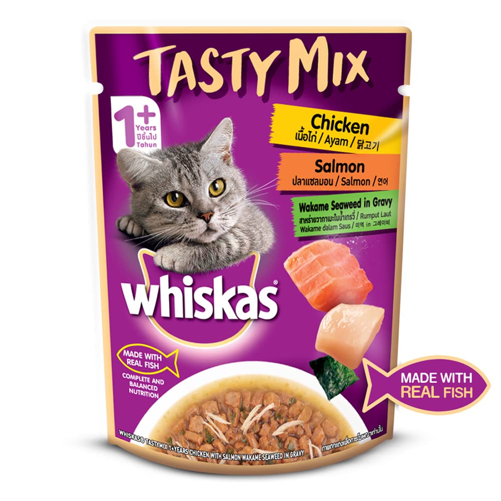 Whiskas Tasty Mix Chicken Salmon & Seaweed | Wet Cat Food
