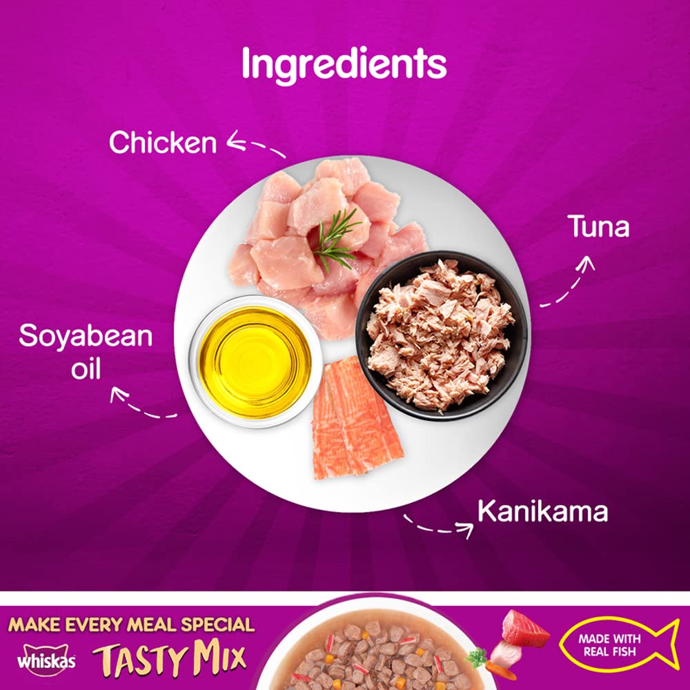Whiskas Tasty Mix Tuna Kanikama Carrot | Wet Cat Food