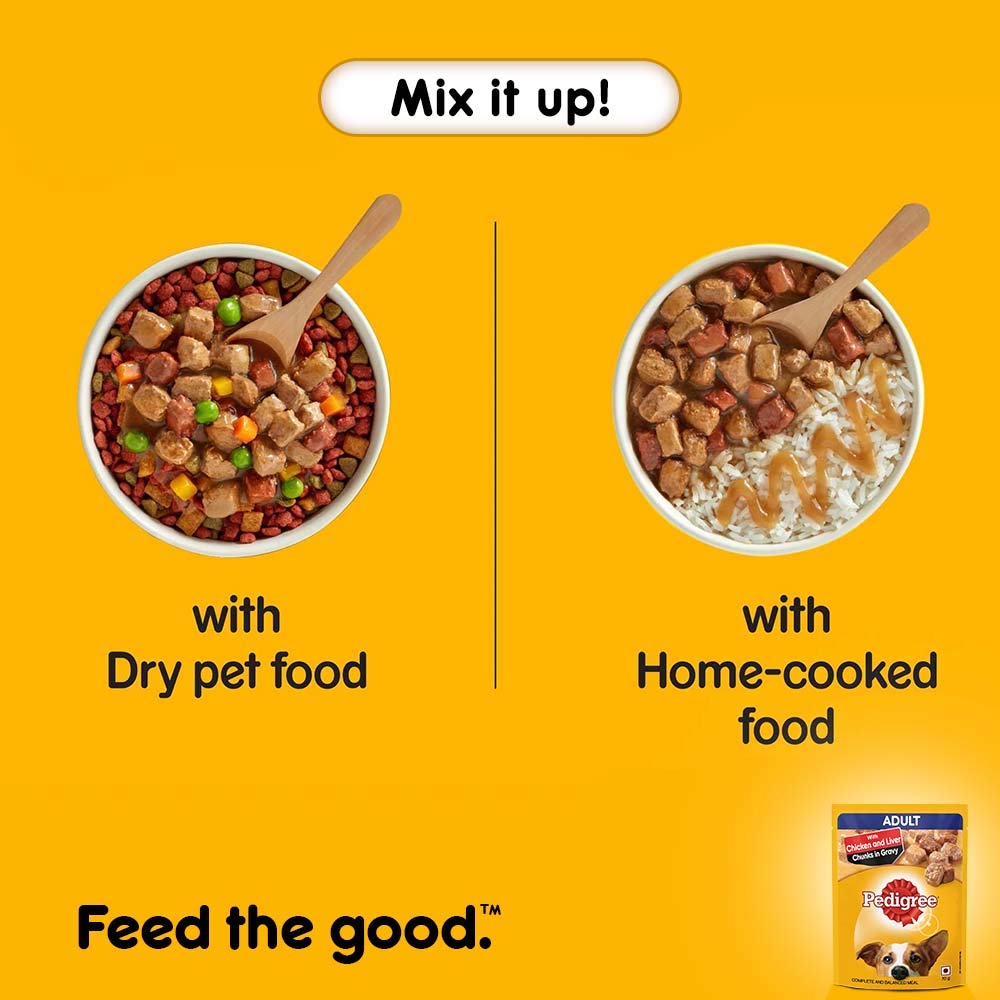 Pedigree Adult Chicken & Liver Chunks | Wet Dog Food