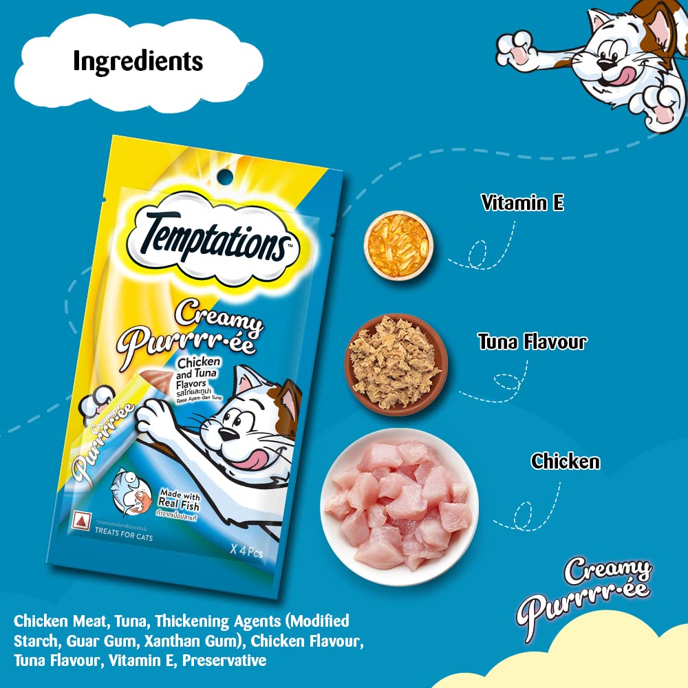 Temptation Creamy Treat Chicken & Tuna - 48 gm | Wet Cat Treats