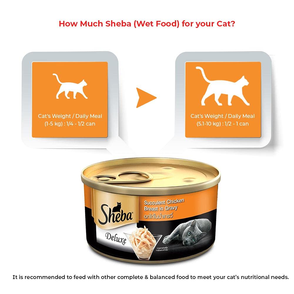 Sheba Chicken Breast Gravy Tins - 85 gm | Wet Cat Food