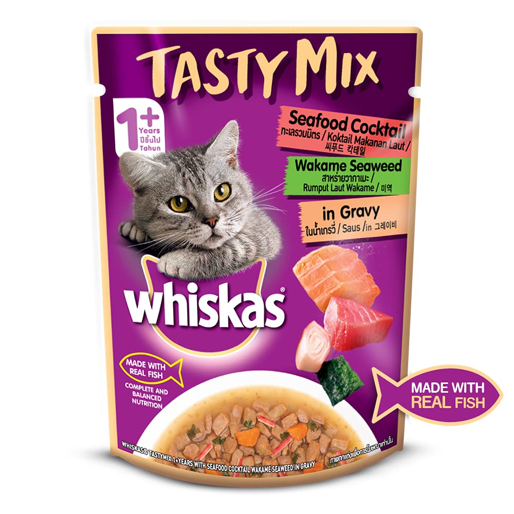 Whiskas Tasty Mix Seaweed & Seafood Cocktail | Wet Cat Food