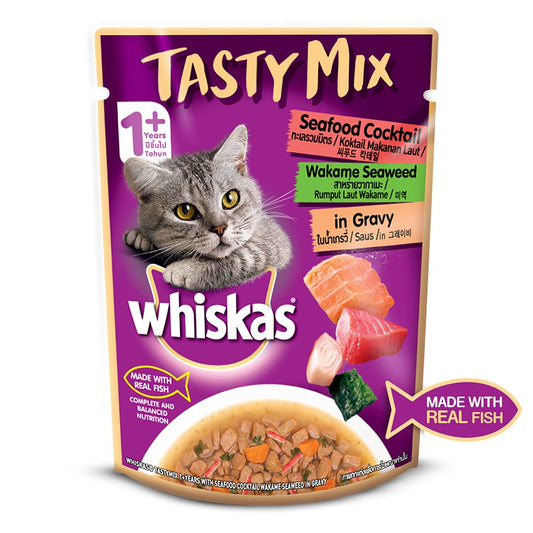 Whiskas Tasty Mix Seaweed & Seafood Cocktail | Wet Cat Food