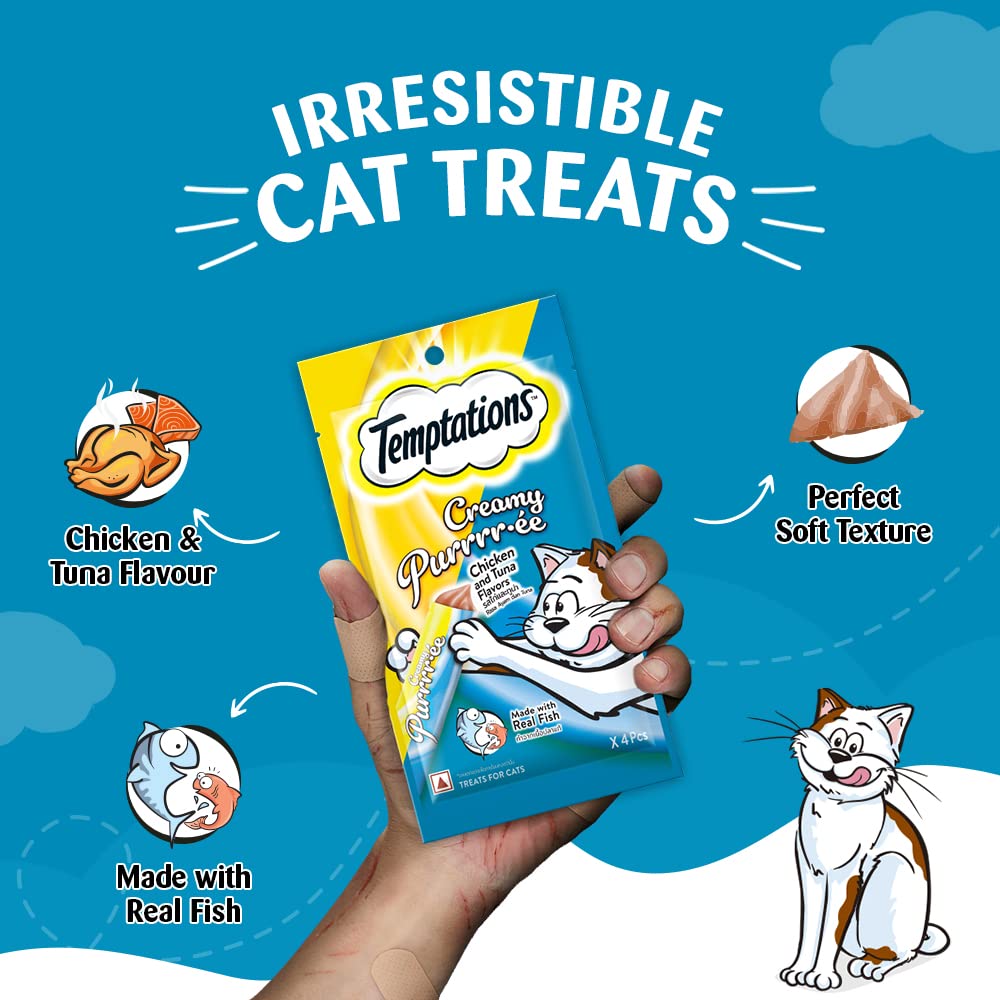 Temptation Creamy Treat Chicken & Tuna - 48 gm | Wet Cat Treats