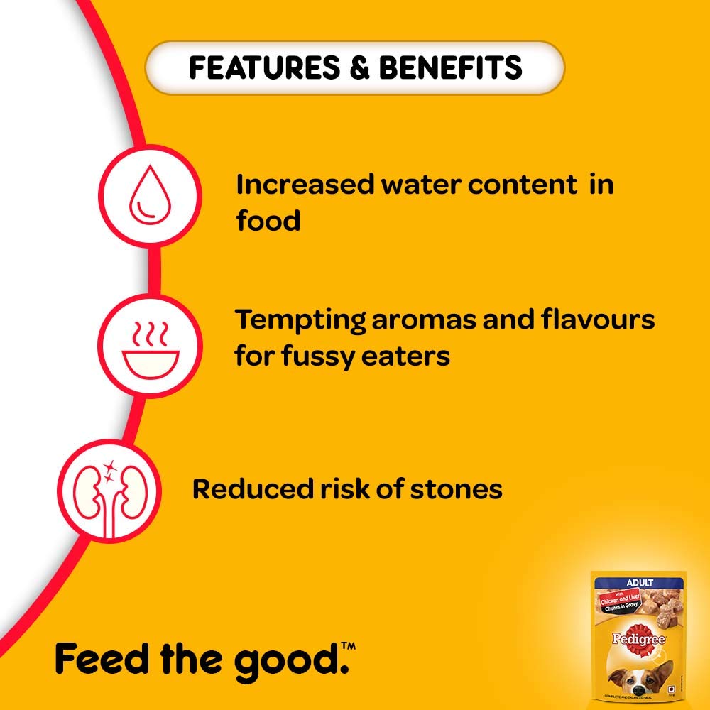 Pedigree Adult Chicken & Liver Chunks | Wet Dog Food