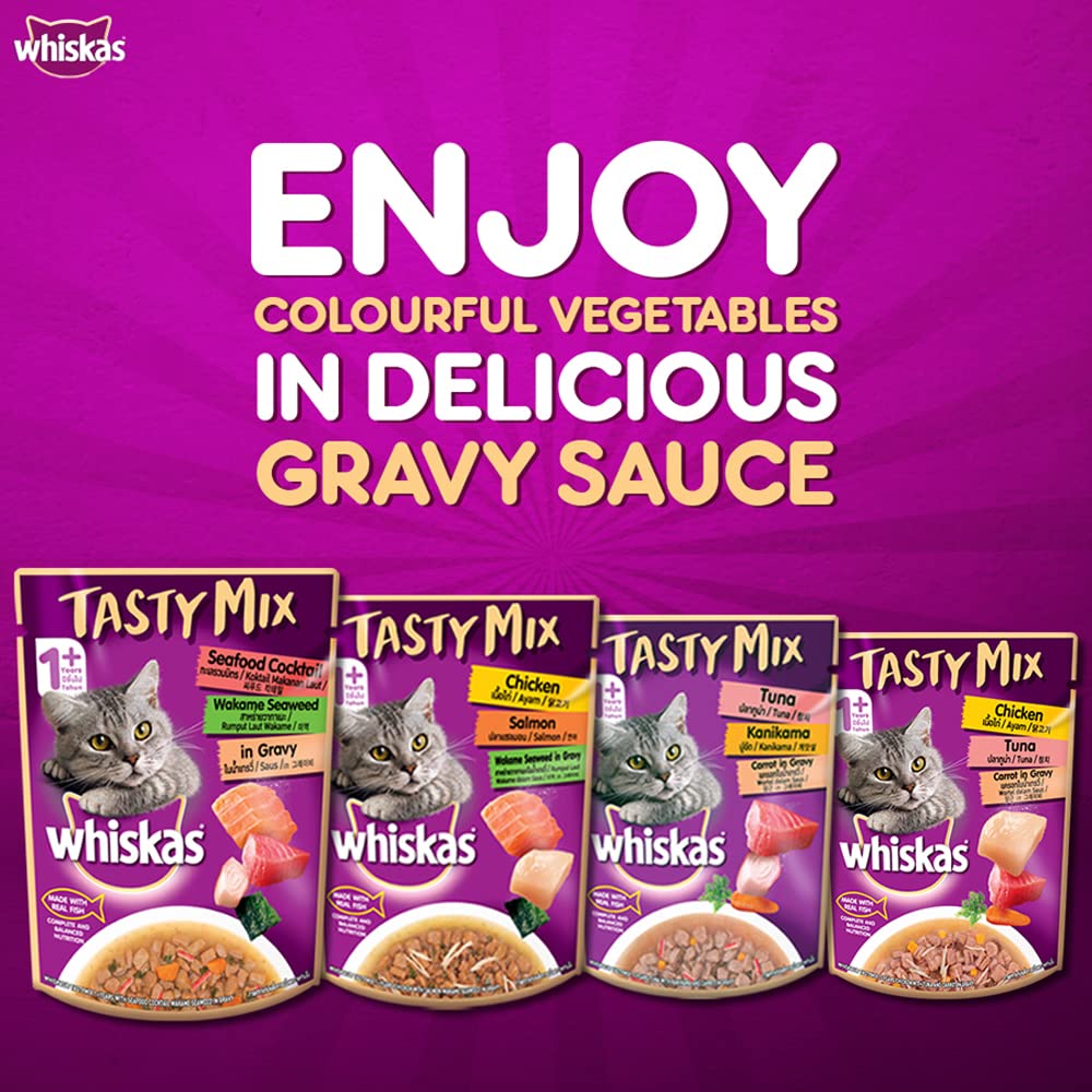 Whiskas Tasty Mix Chicken Salmon & Seaweed | Wet Cat Food