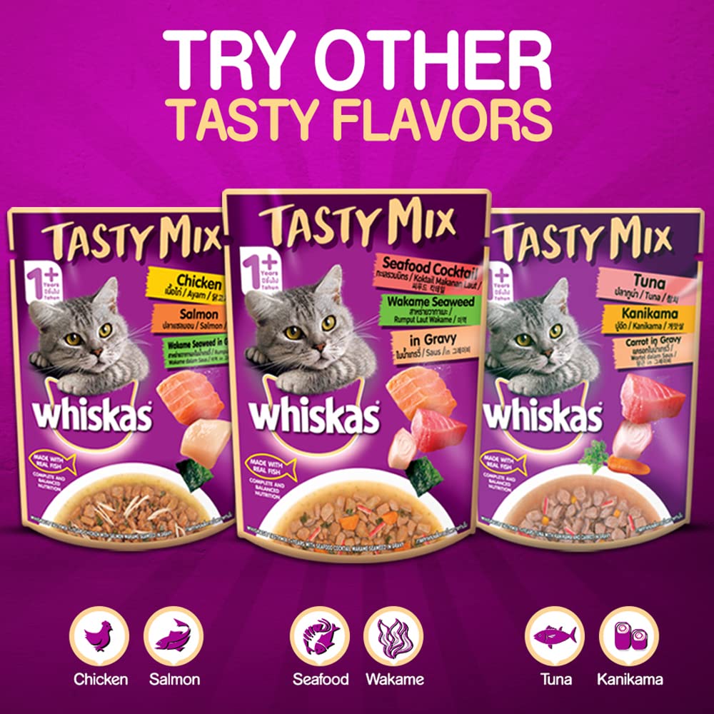 Whiskas Tasty Mix Chicken Tuna & Carrot | Wet Cat Food