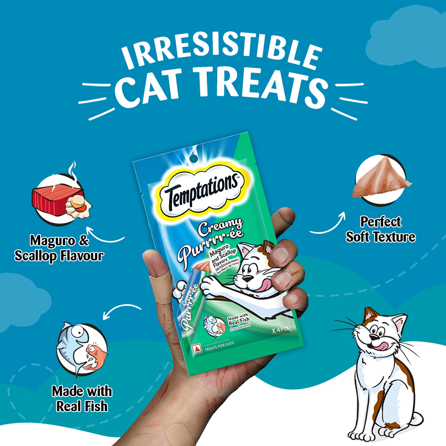 Temptation Creamy Treat Maguro & Scallop - 48 gm | Wet Cat Treats